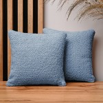 Dekorační povlak na polštář 30x30 cm z modré žinylkové tkaniny s texturou