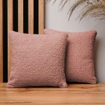 Dekorační povlak na polštář 30x30 cm z lososově zbarvené strukturované žinylkové tkaniny