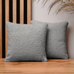 Dekorační povlak na polštář 30x30 cm ze žinylkové tkaniny s texturou v ocelové barvě