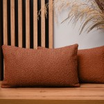 Dekorační povlak na polštář 30x50 cm v měděné barvě z texturované žinylkové tkaniny