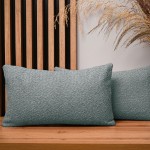 Dekorační povlak na polštář 30x50 cm z mátově zbarvené strukturované žinylkové látky