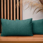 Dekorační povlak na polštář 30x50 cm v malachitové barvě z texturované žinylkové tkaniny