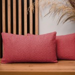 Dekorační povlak na polštář 30x50 cm v korálové barvě z texturované žinylkové látky