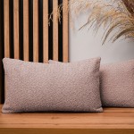 Dekorační povlak na polštář 30x50 cm v pudrově růžové barvě z texturované žinylkové tkaniny