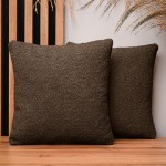 Dekorační povlak na polštář 35x35 cm v čokoládové barvě z texturované žinylkové látky