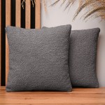 Dekorační povlak na polštář 35x35 cm ze žinylkové tkaniny s grafitovou texturou