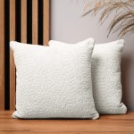 Dekorační povlak na polštář 40x40 cm z krémové žinylkové tkaniny s texturou