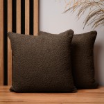 Dekorační povlak na polštář 40x40 cm v čokoládové barvě z texturované žinylkové látky
