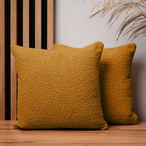 Dekorační povlak na polštář 40x40 cm z oranžové žinylkové látky s texturou