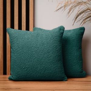 Dekorační povlak na polštář 40x40 cm v malachitové barvě z texturované žinylkové tkaniny