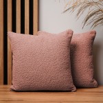 Dekorační povlak na polštář 40x40 cm z lososově zbarvené strukturované žinylkové tkaniny