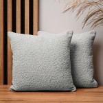 Dekorační povlak na polštář 40x40 cm ze světle šedé žinylkové tkaniny s texturou