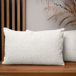 Dekorační povlak na polštář 40x60 cm v krémové barvě z texturované žinylkové látky