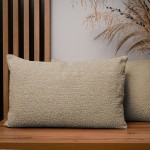 Dekorační povlak na polštář 40x60 cm ze světle hnědé žinylkové látky s texturou