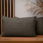 Dekorační povlak na polštář 40x60 cm z tmavě hnědé strukturované žinylkové látky