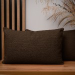 Dekorační povlak na polštář 40x60 cm v čokoládové barvě z texturované žinylkové látky