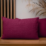 Dekorační povlak na polštář 40x60 cm z texturované žinylkové látky třešňové barvy