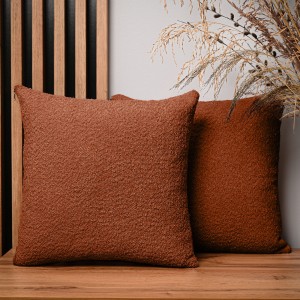 Dekorační povlak na polštář 45x45 cm v měděné barvě z texturované žinylkové tkaniny