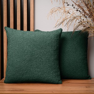 Dekorační povlak na polštář 45x45 cm v zelené barvě z texturované žinylkové látky