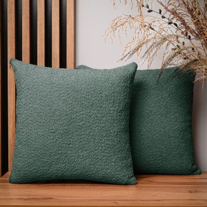 Dekorační povlak na polštář 45x45 cm v šalvějové barvě z texturované žinylkové látky