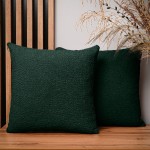 Dekorační povlak na polštář 45x45 cm v lahvově zelené barvě z texturované žinylkové látky