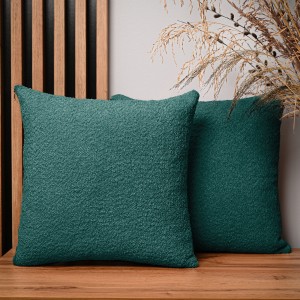 Dekorační povlak na polštář 45x45 cm v malachitové barvě z texturované žinylkové tkaniny