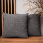 Dekorační povlak na polštář 45x45 cm ze žinylkové tkaniny s grafitovou texturou