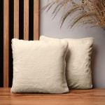 Dekorační povlak na polštář 30x30 cm z imitace kožešiny v krémové barvě