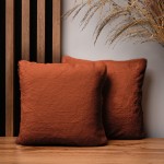 Dekorační povlak na polštář 30x30 cm v tmavě oranžové barvě s imitací kožešiny