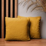 Dekorační povlak na polštář 30x30 cm ve žluté barvě v imitaci kožešiny