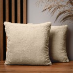 Dekorační povlak na polštář 40x40 cm z imitace kožešiny v krémové barvě