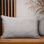 Dekorační povlak na polštář 40x60 cm v šedé barvě s imitací kožešiny