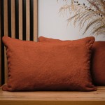 Dekorační povlak na polštář 40x60 cm v tmavě oranžové barvě s imitací kožešiny