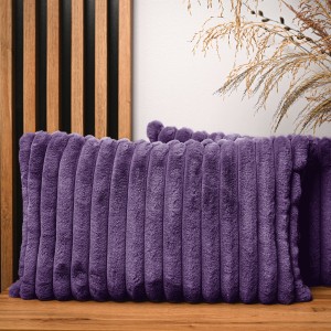 Dekorační povlak na polštář 40x80 cm z krémové žinylkové tkaniny s texturou