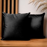 Dekorační povlak na polštář 40x40 cm z černé velurové tkaniny