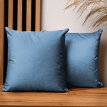 Dekorační povlak na polštář 40x40 cm z azurové velurové látky