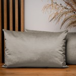 Dekorační povlak na polštář 40x60 cm z šedohnědé velurové tkaniny