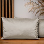 Dekorační povlak na polštář 40x60 cm z velurové látky v barvě myši