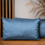Dekorační povlak na polštář 40x60 cm z azurové velurové látky