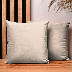 Dekorační povlak na polštář 30x30 cm z béžové velurové tkaniny