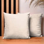 Dekorační povlak na polštář 30x30 cm ze světle béžové velurové tkaniny