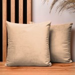 Dekorační povlak na polštář 30x30 cm ze světle hnědé velurové látky