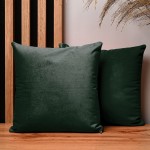 Dekorační povlak na polštář 30x30 cm z tmavě zelené velurové tkaniny