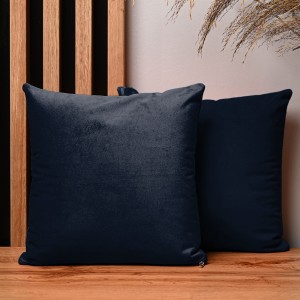 Dekorační povlak na polštář 30x30 cm z tmavě modré velurové tkaniny