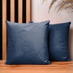 Dekorační povlak na polštář 30x30 cm z tmavě modré velurové látky