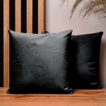 Dekorační povlak na polštář 30x30 cm z černé velurové tkaniny