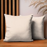 Dekorační povlak na polštář 40x40 cm ze světle béžové velurové tkaniny