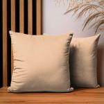 Dekorační povlak na polštář 40x40 cm ze světle hnědé velurové látky