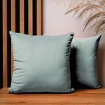 Dekorační povlak na polštář 40x40 cm z velurové látky v mátové barvě