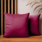 Dekorační povlak na polštář 40x40 cm z červené velurové látky